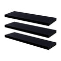 100cm Black Modern Floating Shelves - Pack of Three