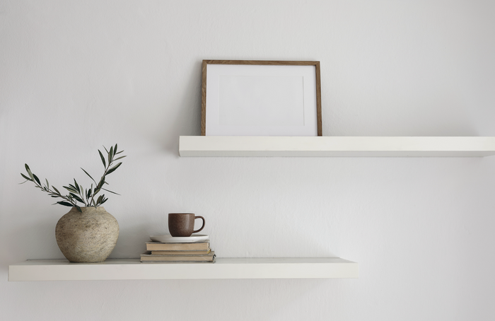 100cm White Modern Floating Shelf