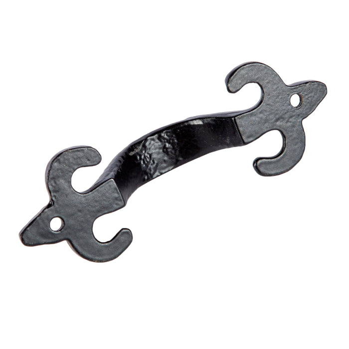 105mm Black Antique Fleur De Lis Door Handle