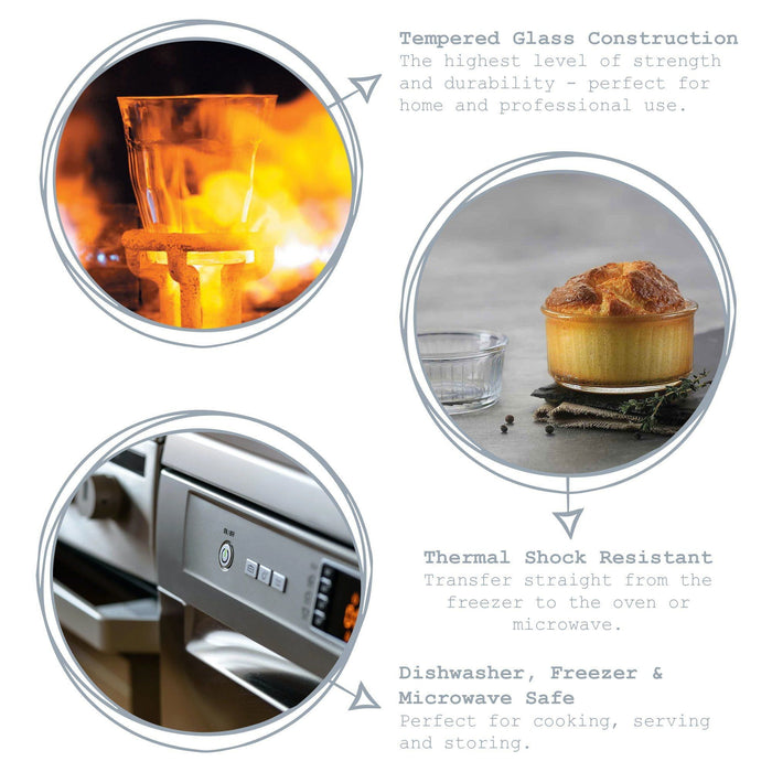 10cm Clear Oven Chef Glass Ramekins - Pack of Four