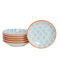 10cm Hand-Printed Blue Stoneware Sauce Dishes - Pack of Six