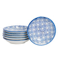 10cm Hand-Printed Navy Stoneware Sauce Dishes - Pack of Six