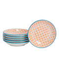 10cm Hand-Printed Orange Stoneware Sauce Dishes - Pack of Six
