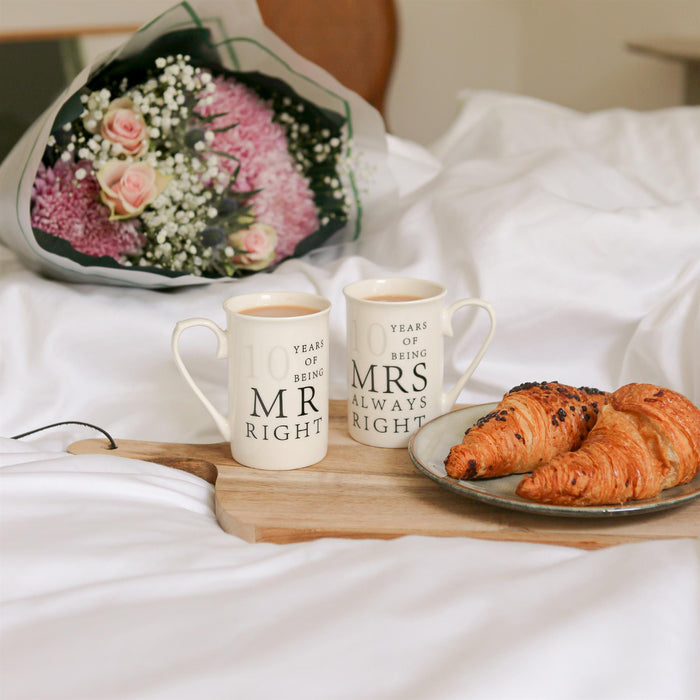 10th Anniversary New Bone China Mug Set - 300ml