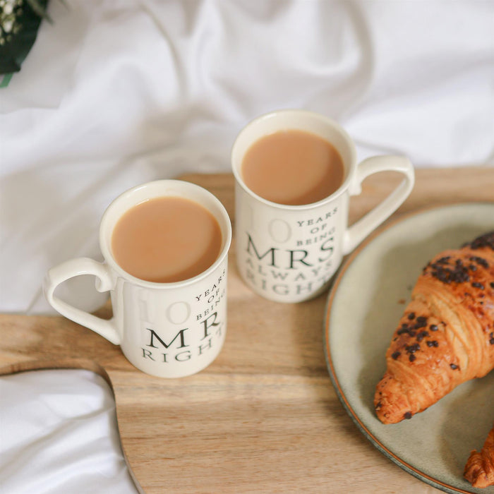 10th Anniversary New Bone China Mug Set - 300ml