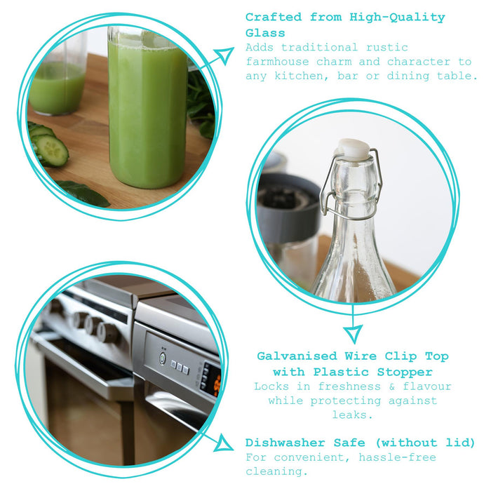 1.1L Glass Bottle with Swing Top