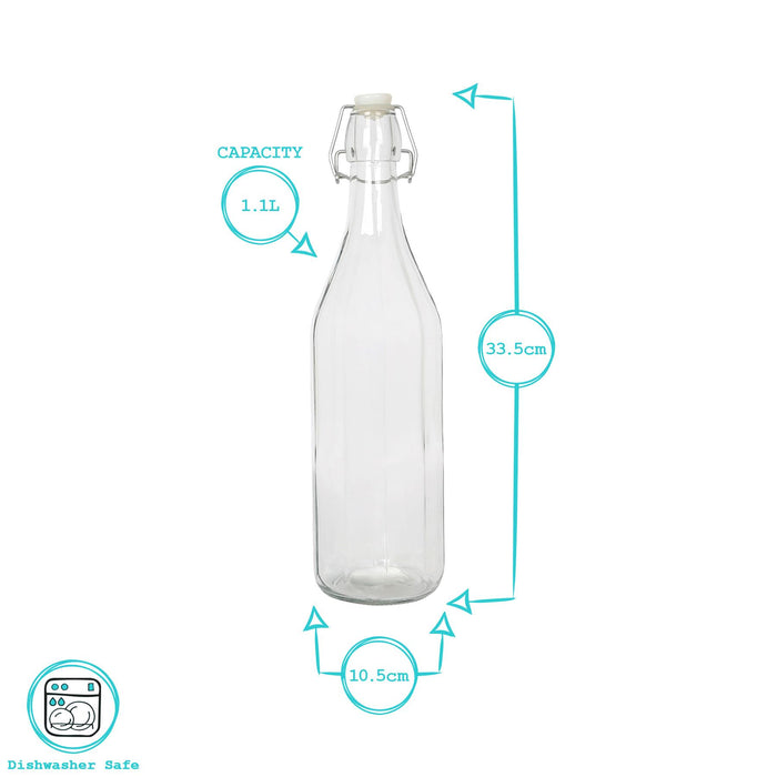 1.1L Glass Bottle with Swing Top