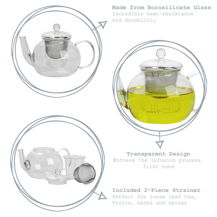 1.1L Glass Infuser Teapot