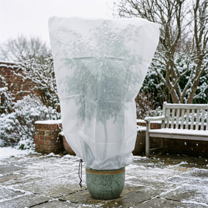 120cm x 180cm Plant Frost Protection Fleece Cover with Drawstring