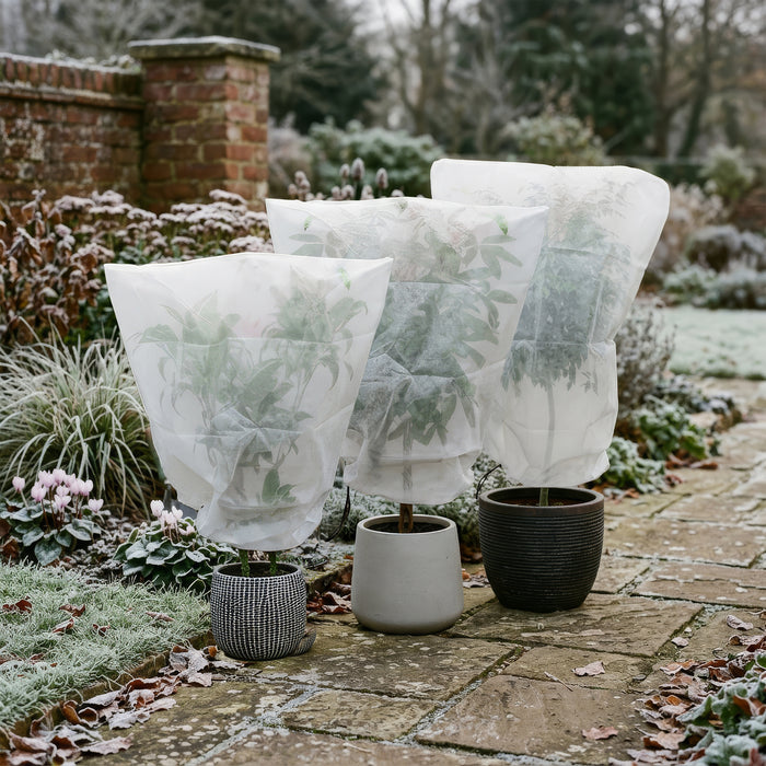120cm x 180cm Plant Frost Protection Fleece Cover with Drawstring