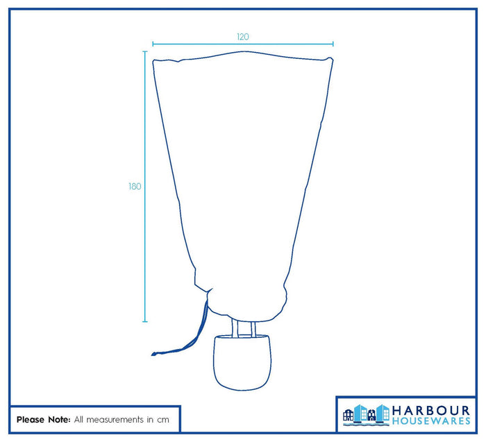 120cm x 180cm Plant Frost Protection Fleece Cover with Drawstring