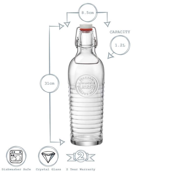 1.2L Officina 1825 Glass Swing Top Bottle