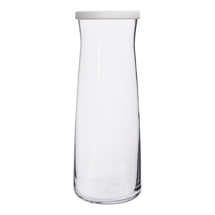1.2L Vera Glass Carafe with White Lid