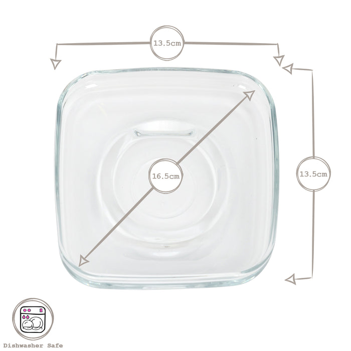 12pc 350ml Cozy Stacking Glass Coffee Cups & Saucers Set