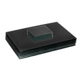 12pc Black Glass Placemats & Coasters Set