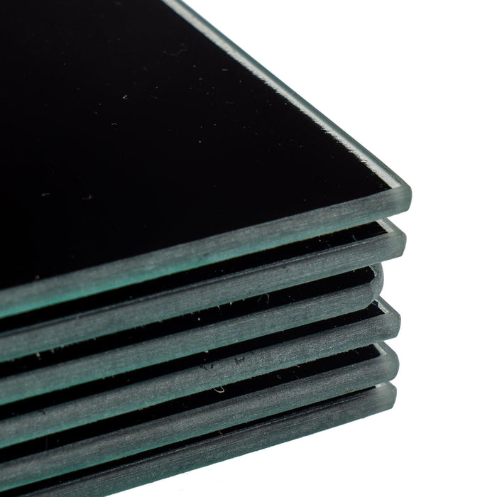 12pc Black Glass Placemats & Coasters Set