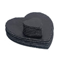 12pc Black Heart Slate Placemats & Coasters Set