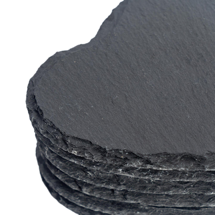 12pc Black Heart Slate Placemats & Coasters Set