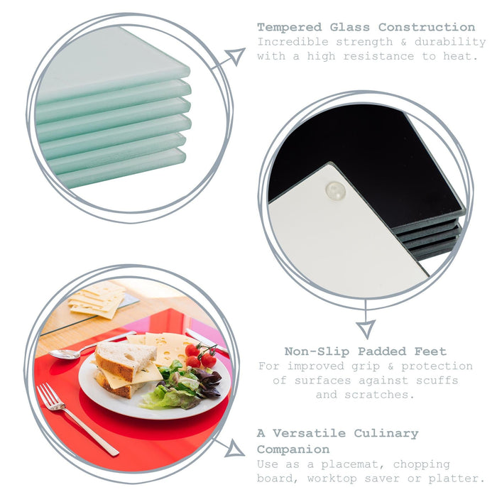 12pc Blue Glass Placemats & Coasters Set