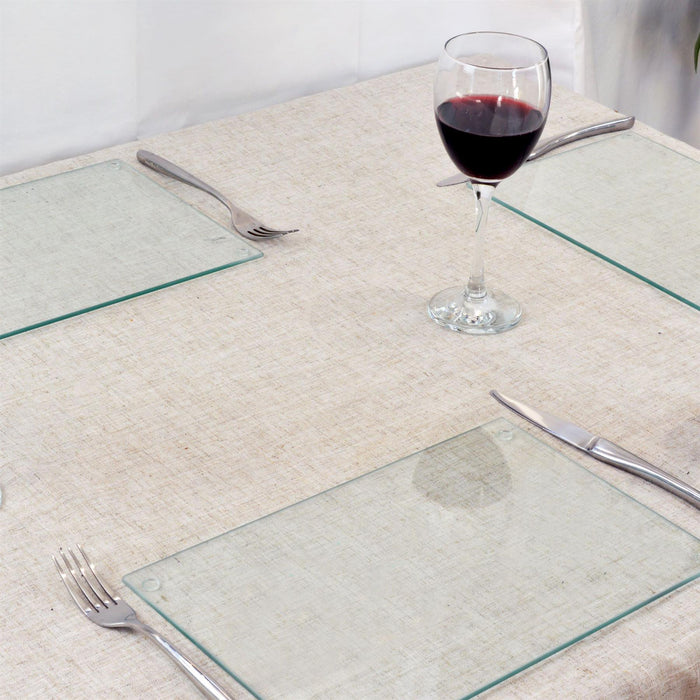 12pc Clear Glass Placemats & Coasters Set