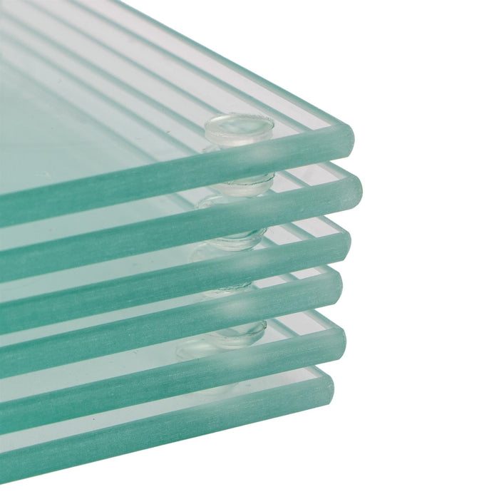 12pc Clear Glass Placemats & Coasters Set