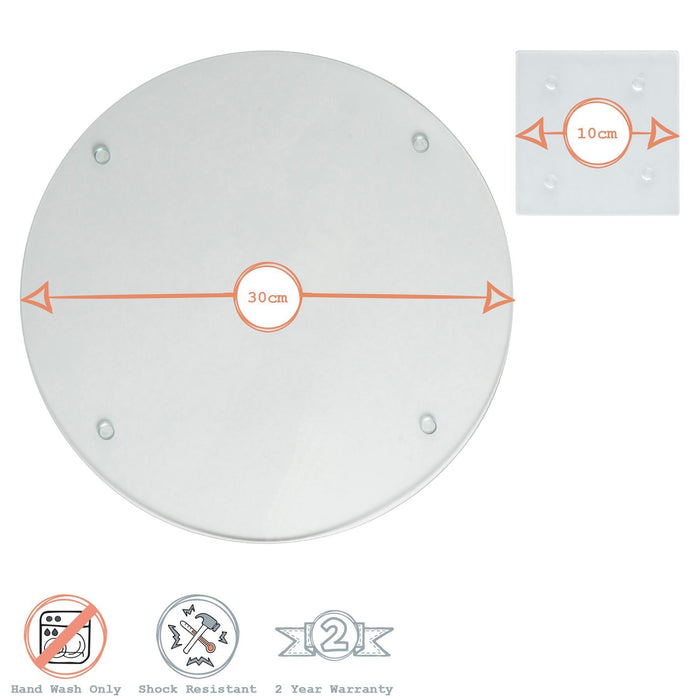 12pc Clear Round Glass Placemats & Square Coasters Set