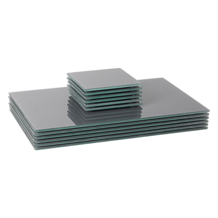 12pc Grey Glass Placemats & Coasters Set