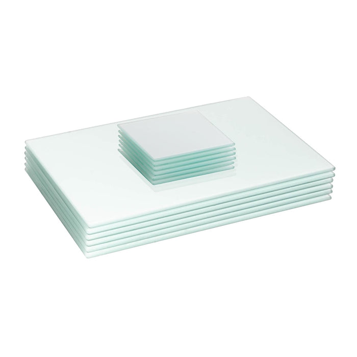12pc White Glass Placemats & Coasters Set