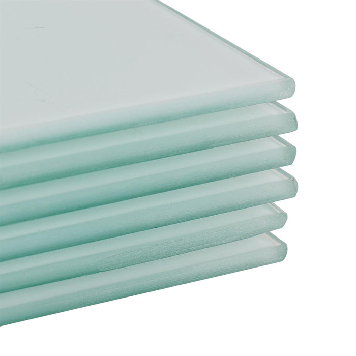 12pc White Glass Placemats & Coasters Set