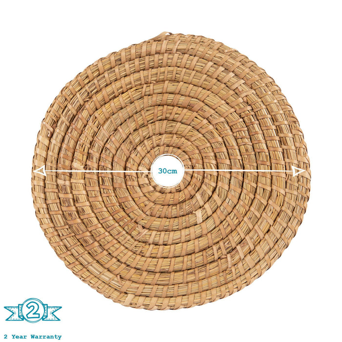 12pc Woven Palm Leaf Placemats & Coasters Set