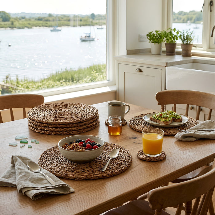 12pc Woven Seagrass Placemats & Coasters Set