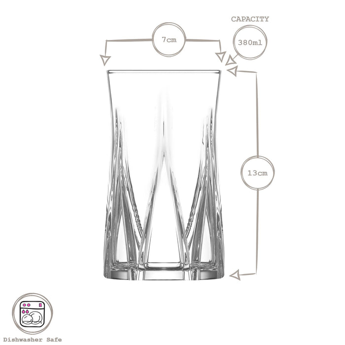 12pc Zoey Glass Tumbler Set - 300ml/380ml
