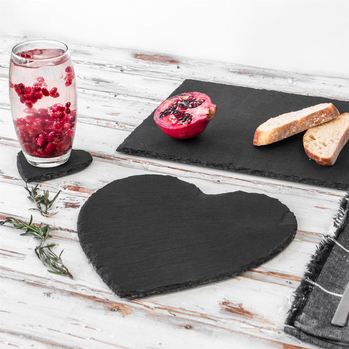 13pc Black Heart Slate Placemats Set