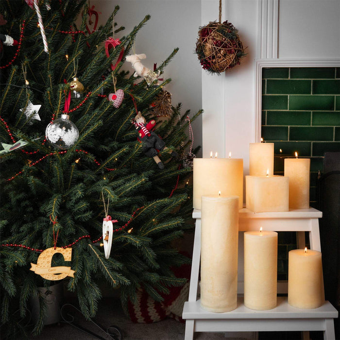 14.5cm Vanilla Round Pillar Candle