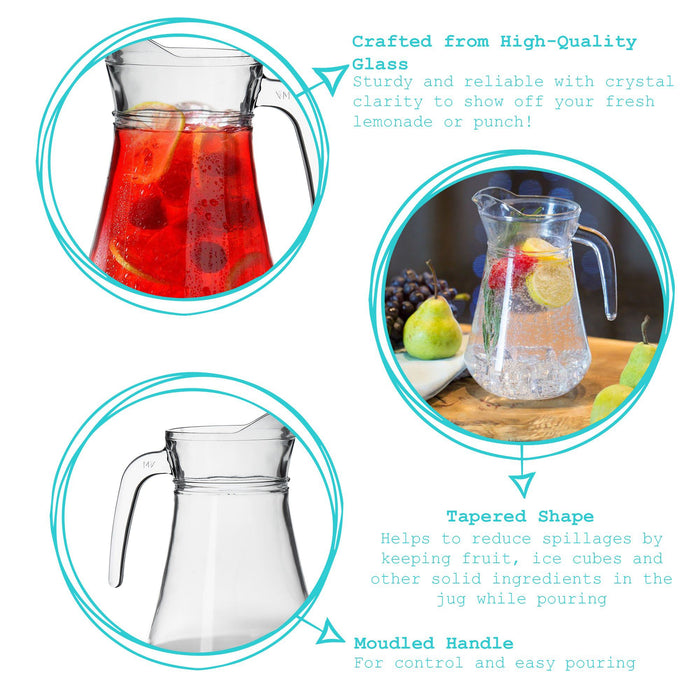 1.5L Brocca Glass Water Jug