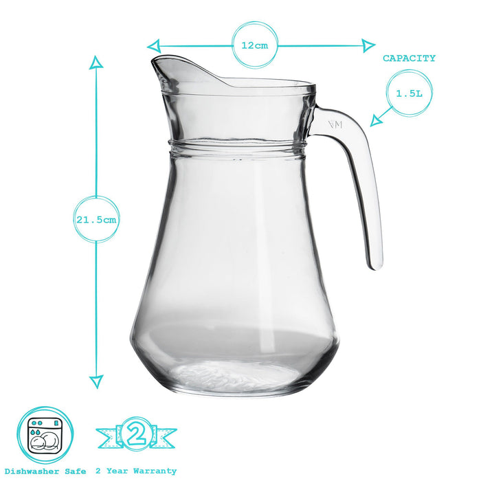 1.5L Brocca Glass Water Jug