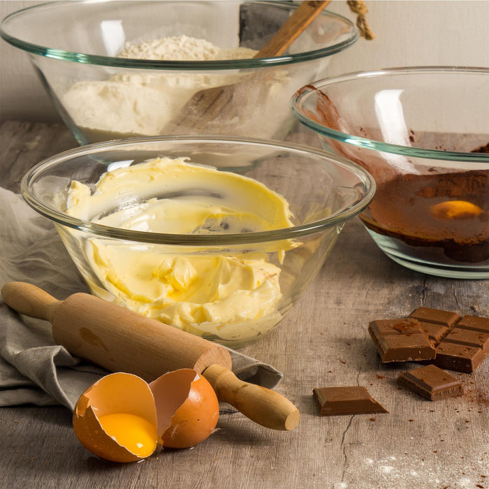 1.5L Clear Mr Chef Glass Nesting Mixing Bowl