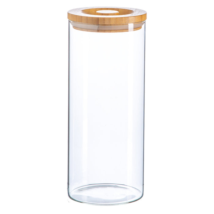 1.5L Scandi Storage Jar with Carved Wooden Lid - By Argon Tableware
