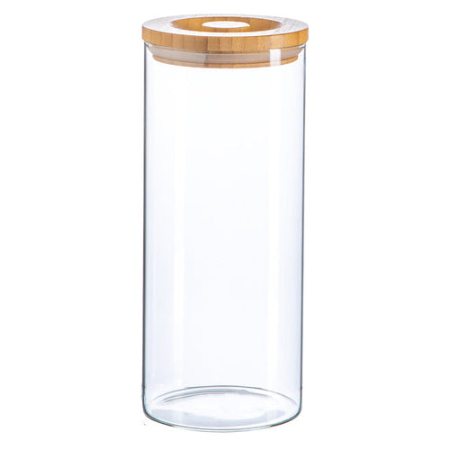 1.5L Scandi Storage Jar with Carved Wooden Lid - By Argon Tableware