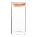 1.5L Square Glass Storage Jar with Wooden Lid - By Argon Tableware