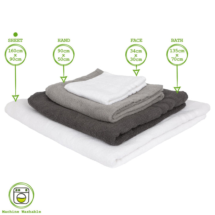 160cm x 90cm Grey Cotton Super Bath Sheet