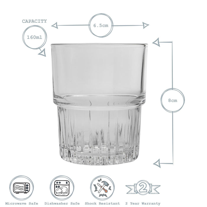 160ml Emplilable Stacking Tumblers - Pack of Six