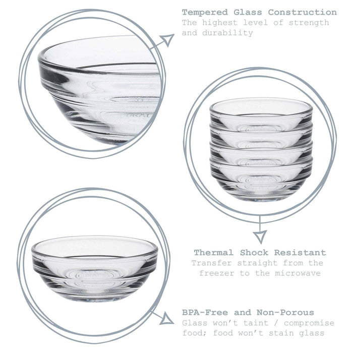 17cm Clear Lys Glass Nesting Mixing Bowl