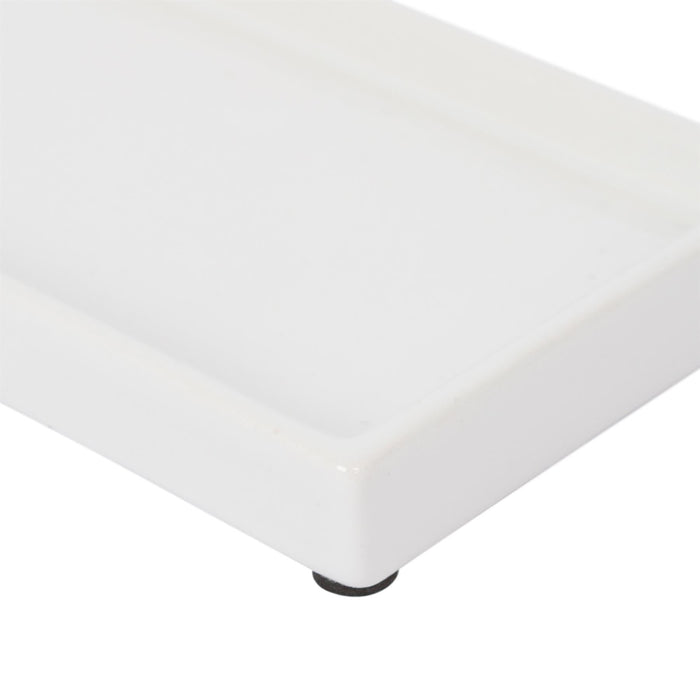 17cm White Ceramic Soap Dispenser Tray