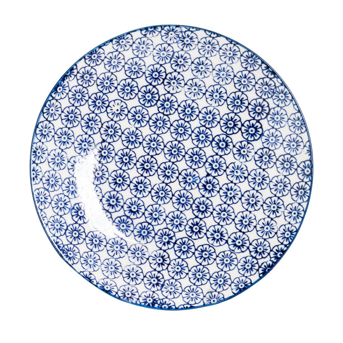 18cm Hand Printed Navy Stoneware Side Plates - Pack of Six