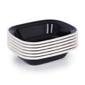 Black Enamel Pie Dishes - 18 x 13.5cm - White - Pack of 6