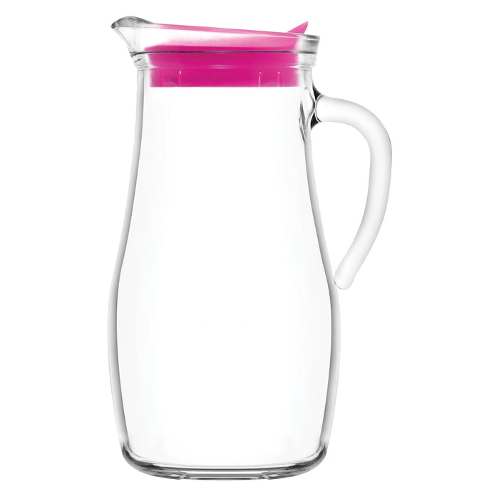 1.8L Misket Glass Water Jug with Pink Silicone Lid