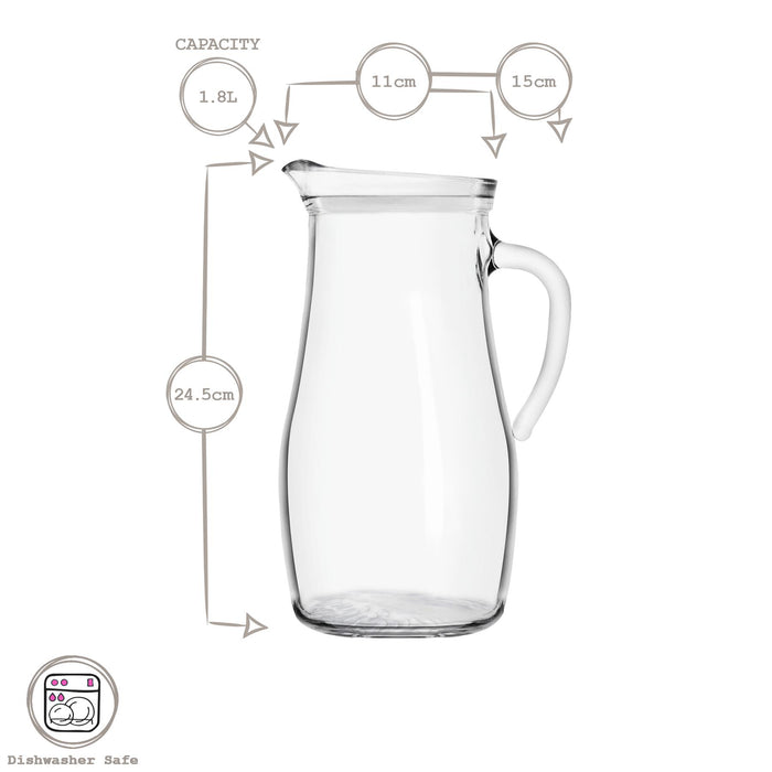 1.8L Misket Glass Water Jug with Pink Silicone Lid
