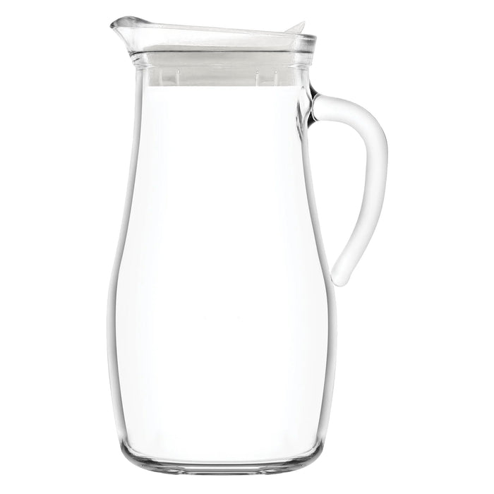 1.8L Misket Glass Water Jug with White Silicone Lid
