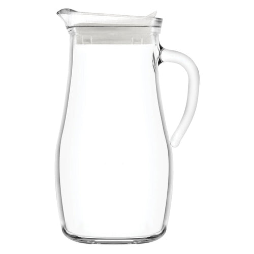 1.8L Misket Glass Water Jug with White Silicone Lid